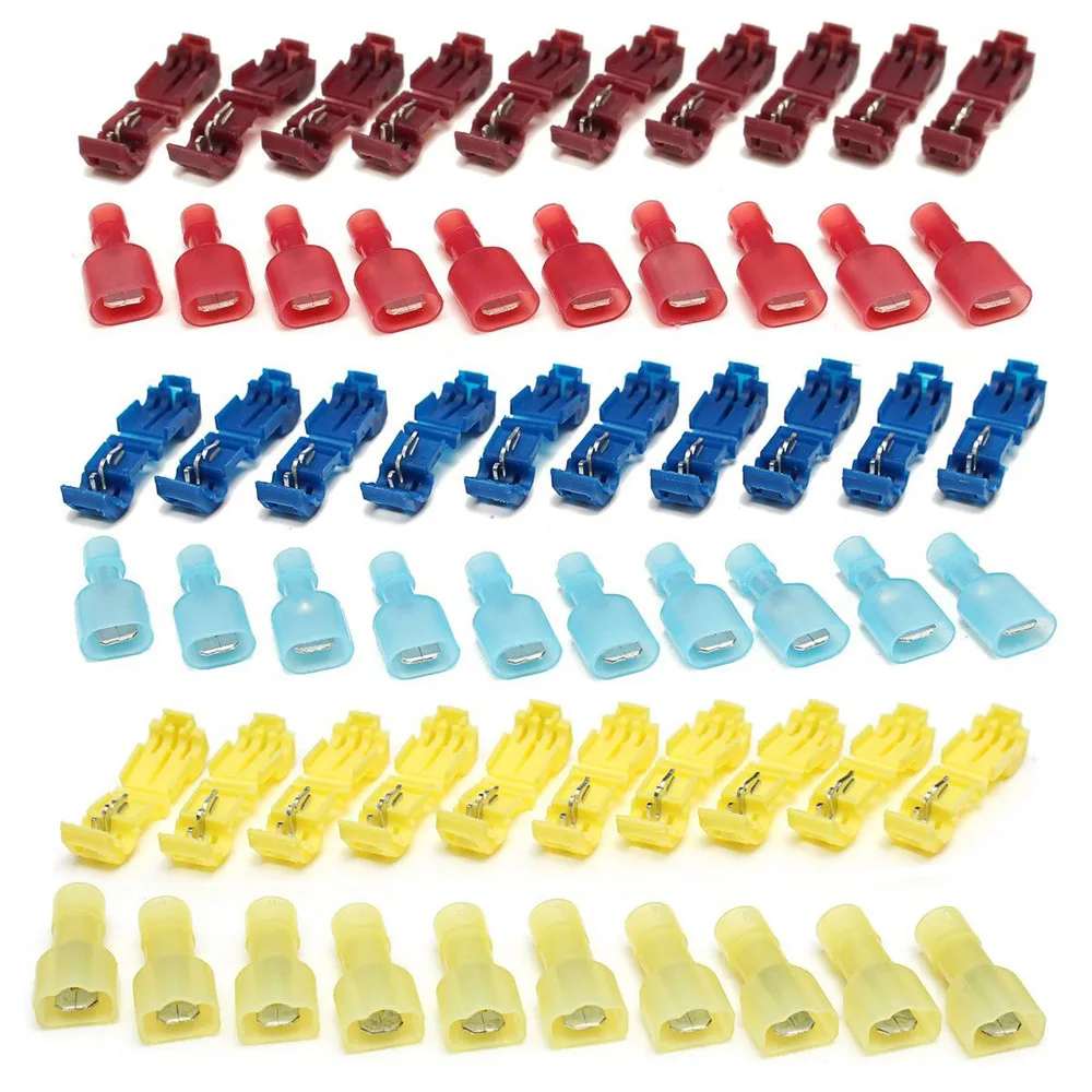 10/100pc Electrical Wire Cable Connectors Terminals Crimp Scotch Lock Quick Splice 0.3-1.0mm2/1.0-2.5mm2/4.0-6.0mm2 Kit Tool Set