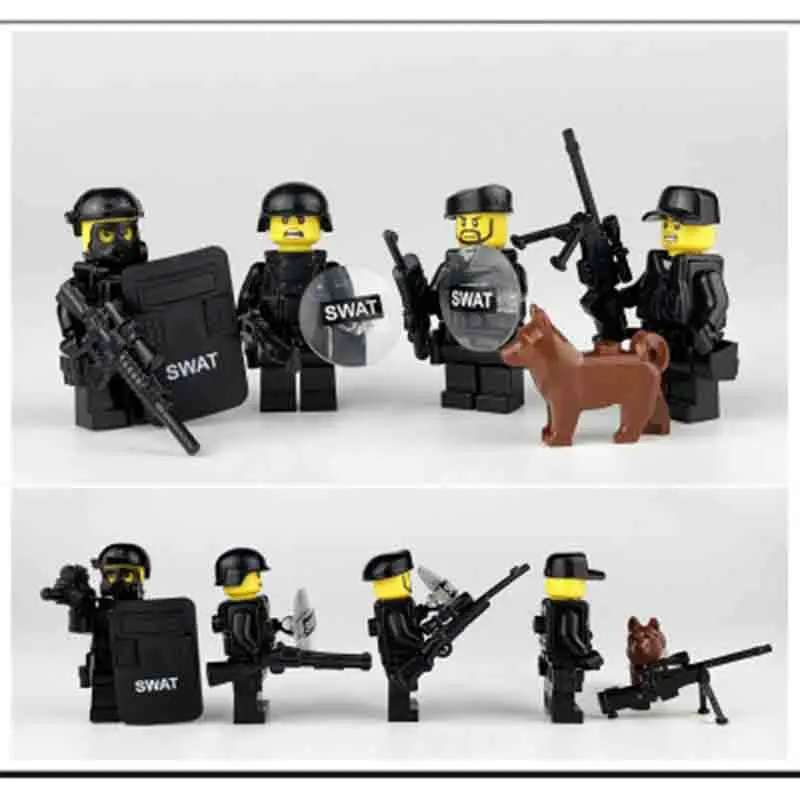 

Wholesale LegoINGlys MILITARY SWAT Army Special Forces Team Building Blocks Bricks Figures Toys for kids Christmas Gift