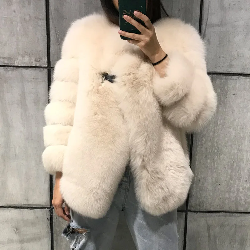

real fur jacket lady natural fox fur coat women real fox fur jacket
