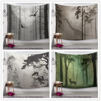 

Woods Landscape Style Mandala Blankets Tapestry Celestial Indian Tapestry Wall Hanging Throw Bohemian Curtain Towel