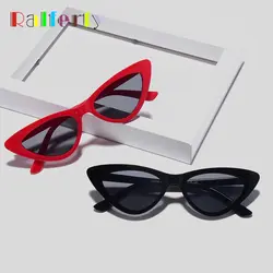 Ralferty «кошачий глаз» Для женщин 2018 Винтаж Sunglases UV400 черные тёмные очки ретро Cateye Люнет де солей femme Óculos W18502