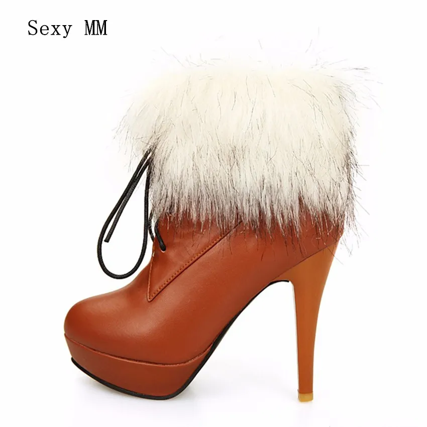 

Spring Autumn High Heels Women Platform Ankle Boots Pumps Woman Short Boots High Heel Shoes Plus Size 34 - 40 41 42 43