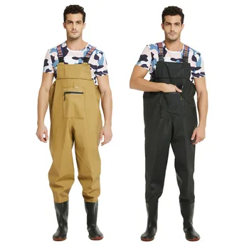 1mm High Waist Fishing waders with chest wading pants boots suit anti-microbial trousers pants