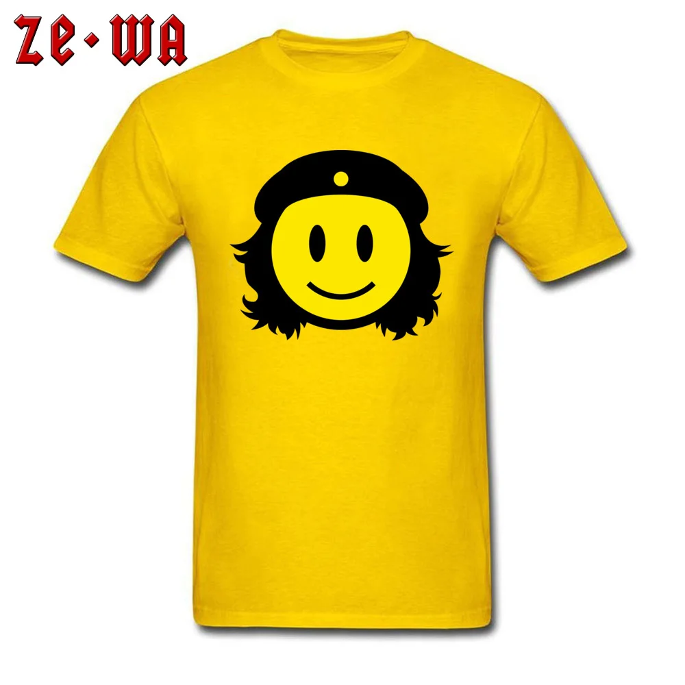 Che Smiley 2018 Short Sleeve Funny T Shirts 100% Cotton Crewneck Men's Tops & Tees Crazy Tee Shirt Father Day Free Shipping Che Smiley yellow