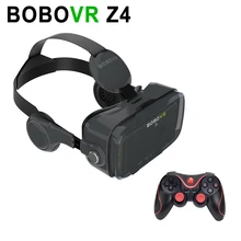BOBOVR Z4 VR 3D Virtual Reality Glasses Black with Headphone for 4.7-6.2″ Smartphone + Black 4 Types Bluetooth Remote Gamepad