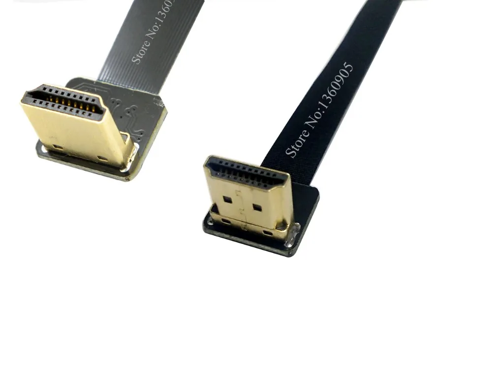 40 см/50 см/60 см плоский кабель мягкий гибкий HDMI кабель до угол Стандартный Тип A2 штекерным A3 Мужской HDMI Стандартный вниз угол