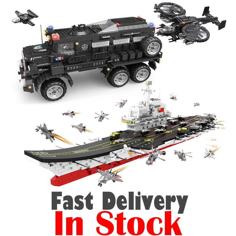 

Military SWAT Riot Armored Vehicle Fighter Carrier Figures Building Blocks Bricks Educational legoingly Toys For Children Boys