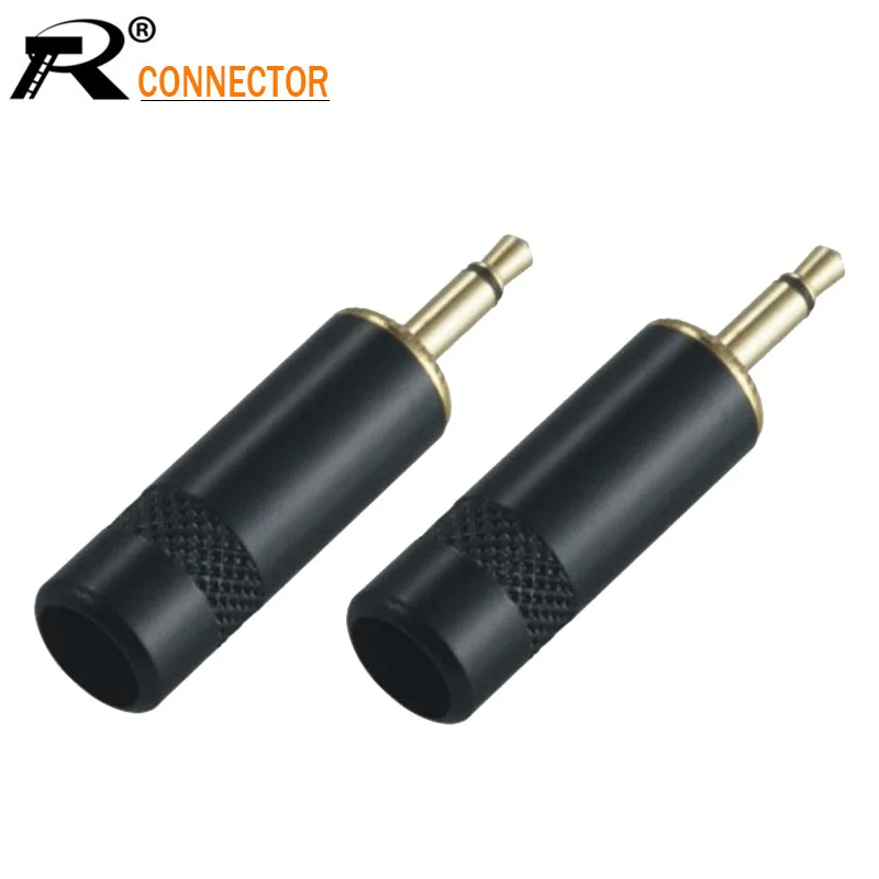 100pcs 3 5mm Jack Audio Gold Plated headphone mono plug 3 5 RCA Connectors plug jack Stereo Headset Logo customized available
