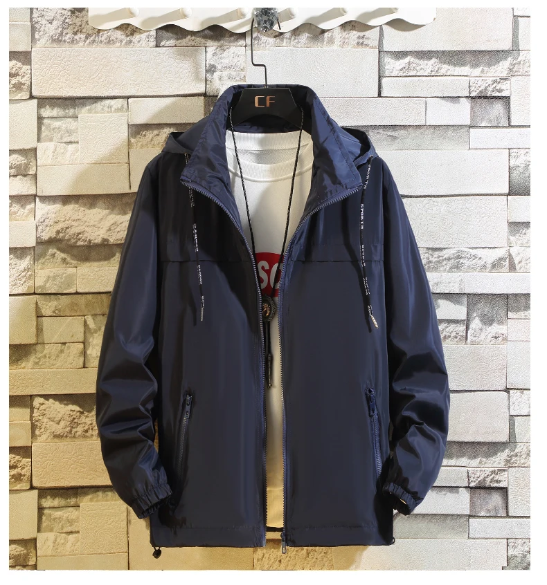 KUYO, мужская куртка S M-8XL, мужская куртка с капюшоном, Солнцезащитная повседневная куртка, ветровка в стиле хип-хоп, весенняя одежда для мужчин, Veste Homme размера плюс