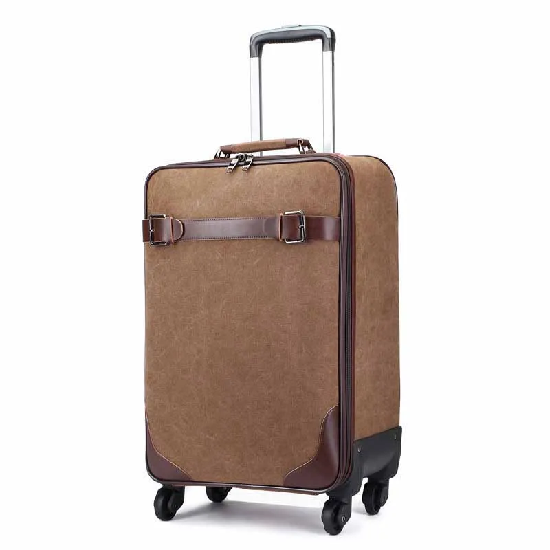 

BeaSumore 16 inch Cabin Rolling Luggage Spinner Suitcase Wheel 20 inch Canvas Password Trolley Case Travel Bag Women School Bag