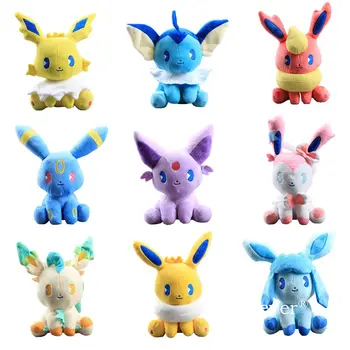 

10 Styles Pikachu Eevee 22-25 cm Espeon Umbreon Soft Plush Toy Stuffed Animals Sitting Gesture Toys Chilren Gift