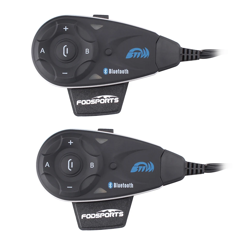 

2 pcs/lot V5 Helmet BT Interphone 5 Riders 1200M Motorcycle Bluetooth Intercom Headset with FM Function.