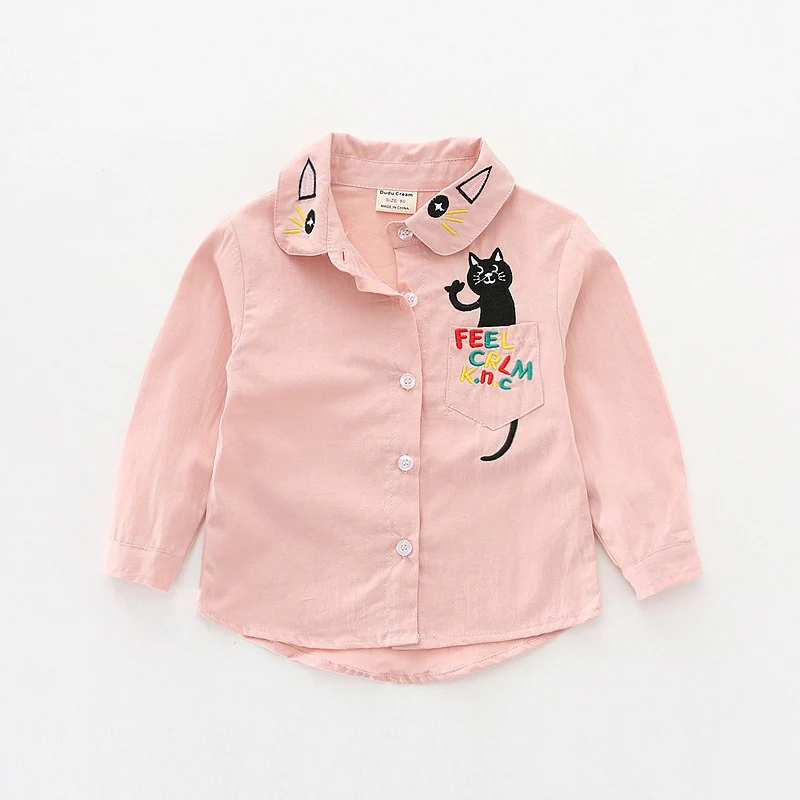 Baby girls shirt fashion girls tops cute cat shirts for children 2018