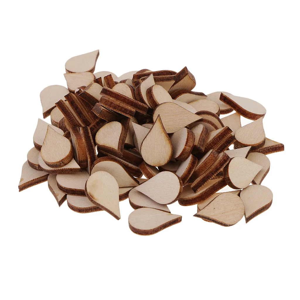 Wooden MDF Drop Shapes Craft Blank Wood Embellishment for Scrapbooking Wedding Party Baby Feet Christmas Decorations DIY