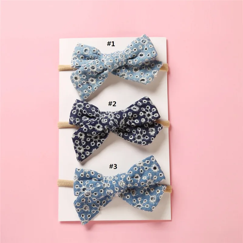 Cutout Cotton Fabric Headband Soft Baby Hair Bows Cute Elastic Hairband For Kids Simple Customized Accessories Girls | Аксессуары для