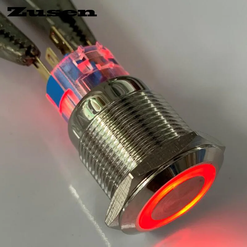 

19mm Ring illuminated car engine push start button(ZS19F-11E/R/12V/N)