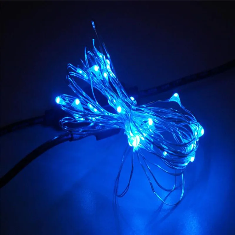USB лента 5 м 10 Светодиодная с питанием от света RGB медная проволока праздничное