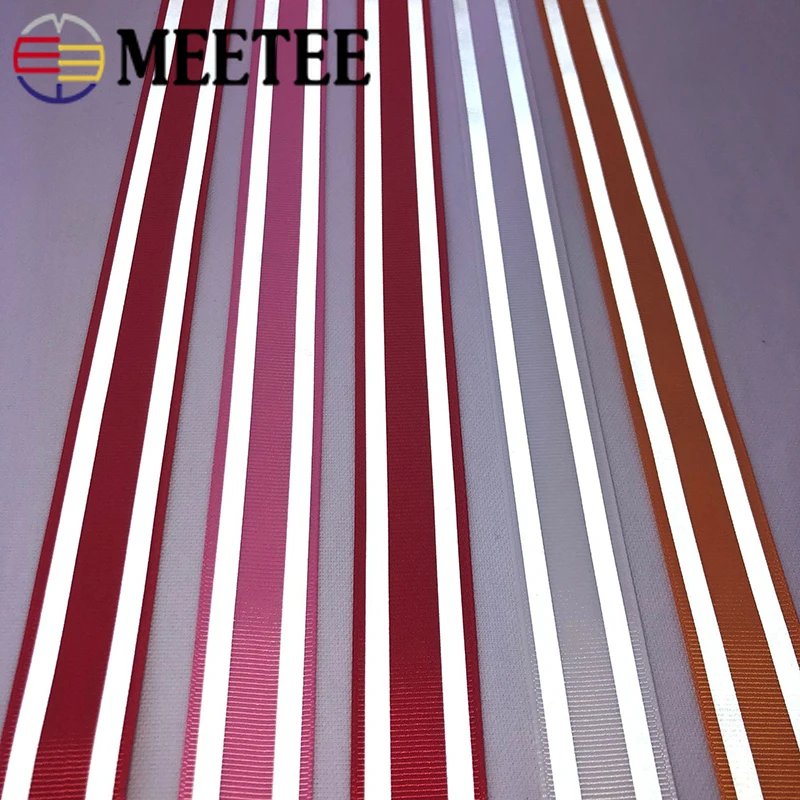 

Meetee 50Yards 1cm Nylon Fluorescent Silver Reflective Webbing Ribbon Safe Warning Tape Trims DIY Garment Bags Shoes Material