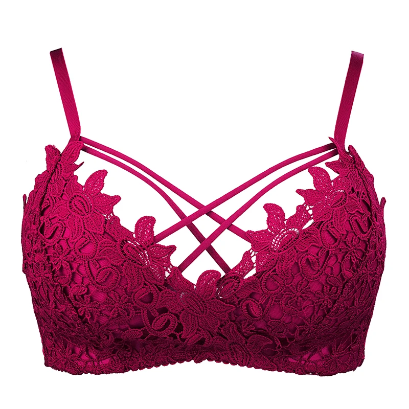 2020 Women Lingerie Sexy Lace Bra Wine Red Brassiere Fashion Seamless Push Up Bras Women