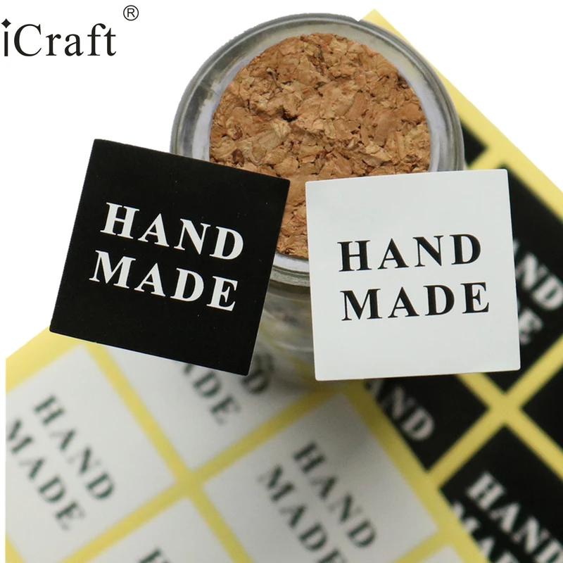 

Hand made labels / White Black Simple Handmade stickers / kawaii stickers / packaging labels / Envelope Seals