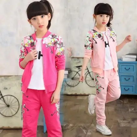 

Girls Clothing Set 2018 Autumn Long Sleeve Set For Girl Children Sport Suit Kids tracksuit Teenage 2 pcs Clothes Sets 4- 12 Y