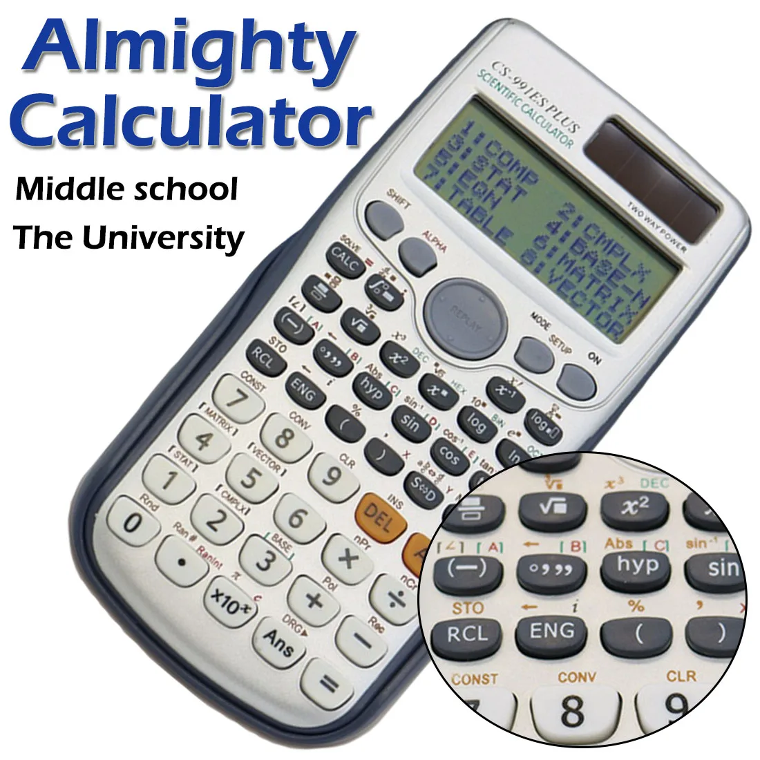 FX-991es زائد آلة حاسبة علمية المزدوج الطاقة مع 417 وظائف المزدوج الطاقة Calculadora Cientifica الطالب امتحان حاسبة
