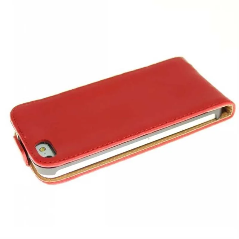 Ультра тонкая роскошная прямоугольная с магнитным замком сумка для мобильного телефона чехол для iPhone 5 5S 5SE - Цвет: Red