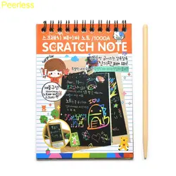 Peerless Творческий Scratchbook царапинам наклейки записная книжка Рисование Sketchbook детский подарок воображение развитие игрушка канцелярские