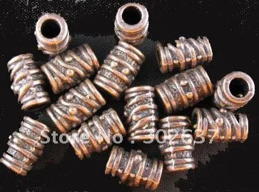 

Бесплатная доставка, 300 шт. старинных медных винтовых цилиндрических бусин A420C