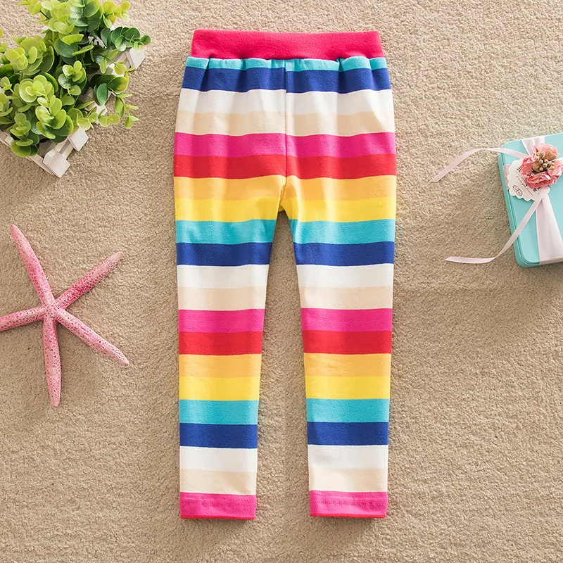 

Girls Leggings Children Pants Baby Clothing Rainbow Striped Printed Girls Pants