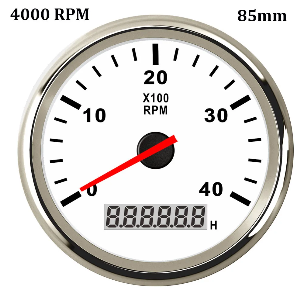 Цифровой тахометр двигателя счетчик моточасов Тахометр Датчик 6000/8000/9990 об/мин Метр Дисплей для мотора мотоцикла морской автомобиля - Цвет: 4000 rpm WS