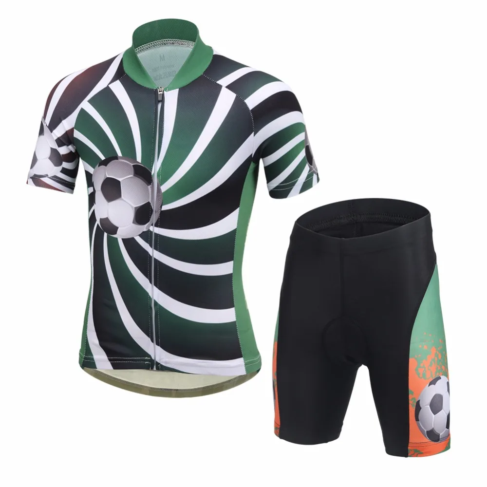 New Children Cycling Clothing Printed 3D Soccer Boys Bike Jersey Shorts
