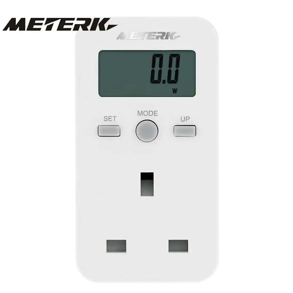 Meterk UK Plug Plug in Digital LCD Energy Monitor Power Meter