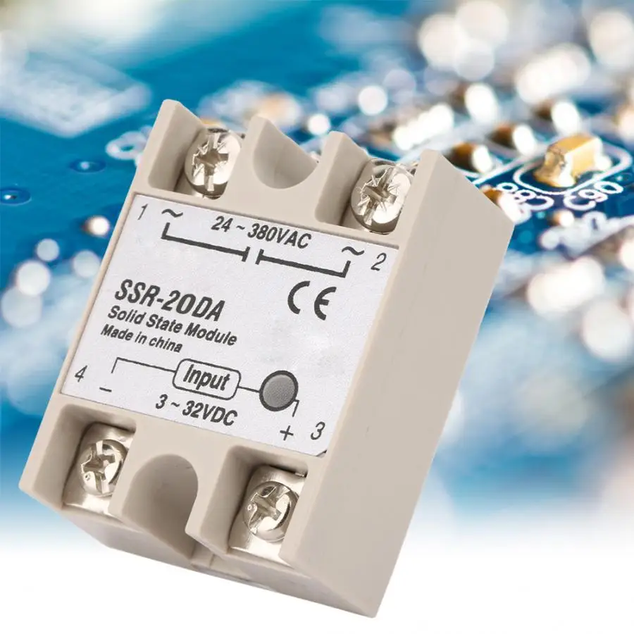Твердотельное реле SSR 20DA DC Control AC 20A твердотельное релейное модульное входное