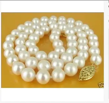 

classic 9-10mm south sea white pearl necklace 18inch 14K Gold Clasp KKK
