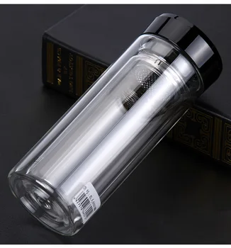 

1PC Double Water Bottle Infuser Water Glass Bottle Tea Bottle with Fruit Infuser Coffee Tea Tumbler with Tea Filter KD 1461