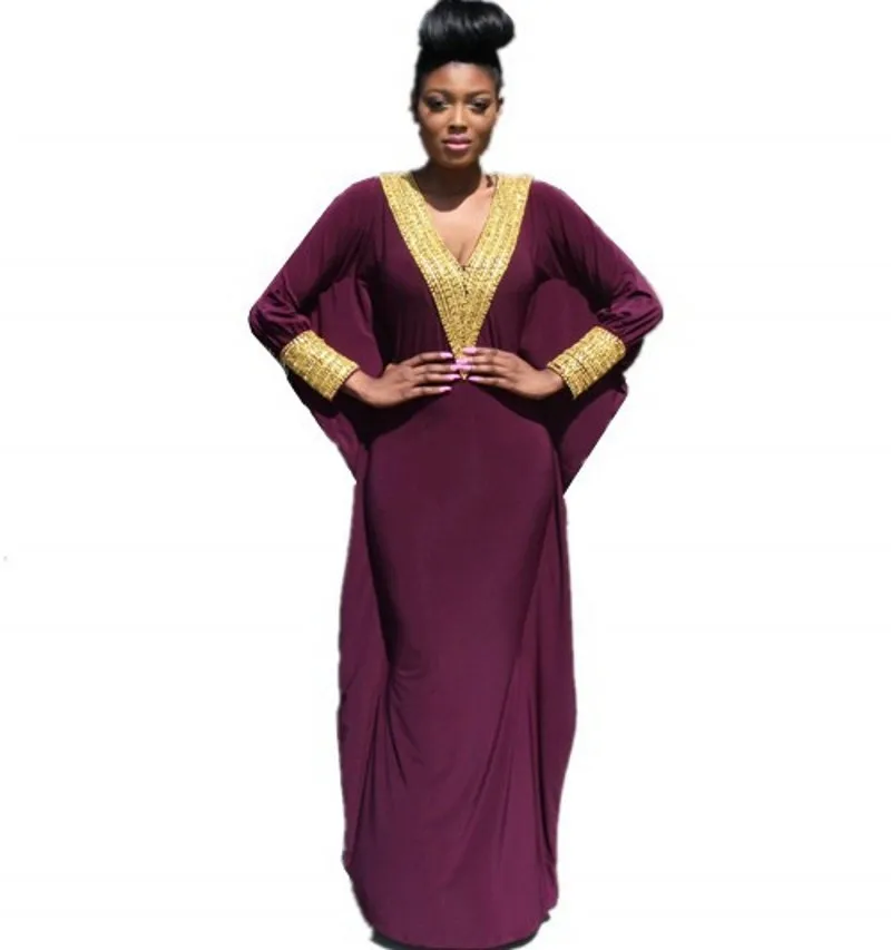 

Arabic Style Long Sleeve Evening Dresses for Women Gold Beaded V Neck Formal Muslim Arabic Evening Gowns Dresses feestjurken