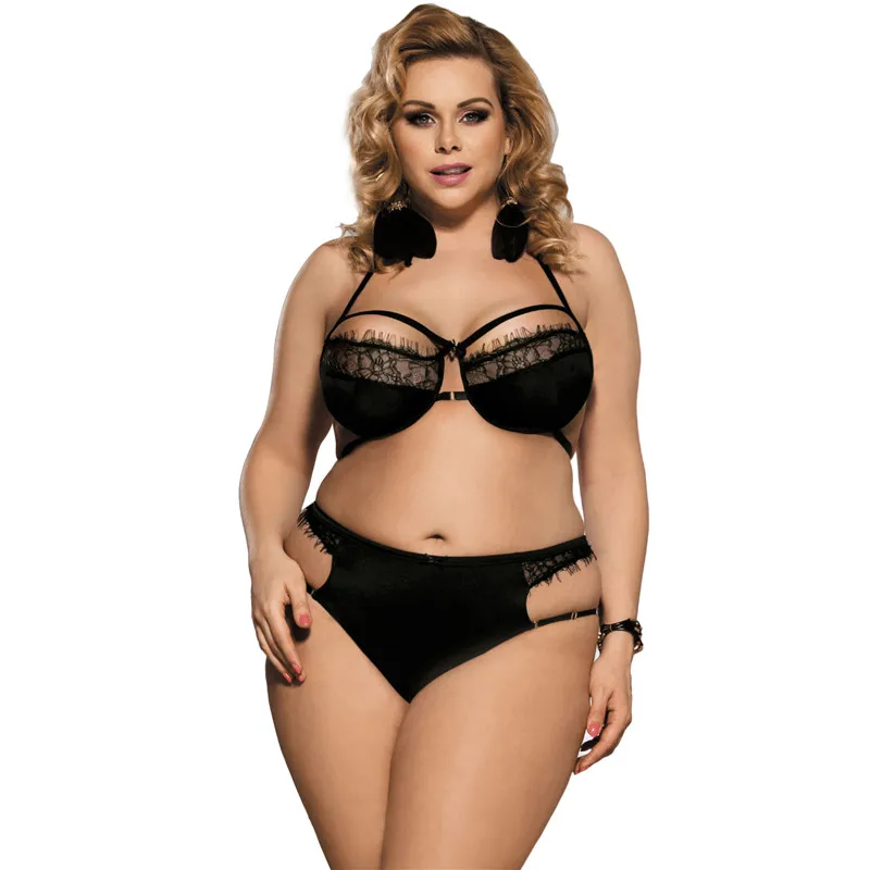 

Lace halter erotic lingerie set large size 6XL underwire intimates set bikini women bra and panty sets sexy set lingerie RW80294