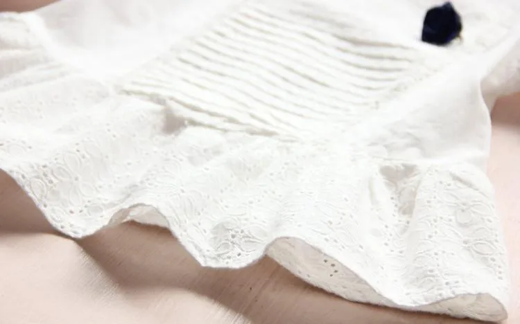 Y1854836 Осенняя модная блузка для маленьких девочек, блузки белые рубашки для детей, одежда для девочек топ с длинными рукавами для маленьких девочек