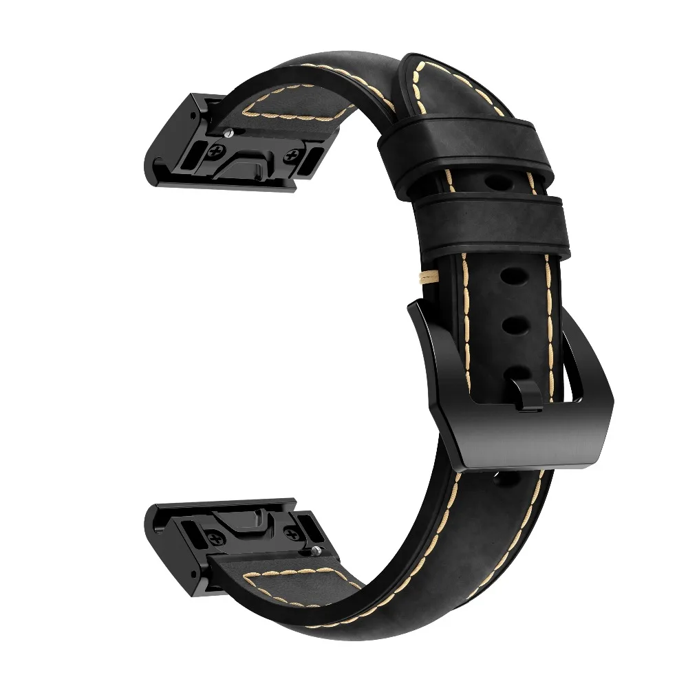 Кожаный ремешок для часов Garmin Fenix 5/5X/5S Plus 6/6X/6S умный браслет 20 мм 22 26 быстрой