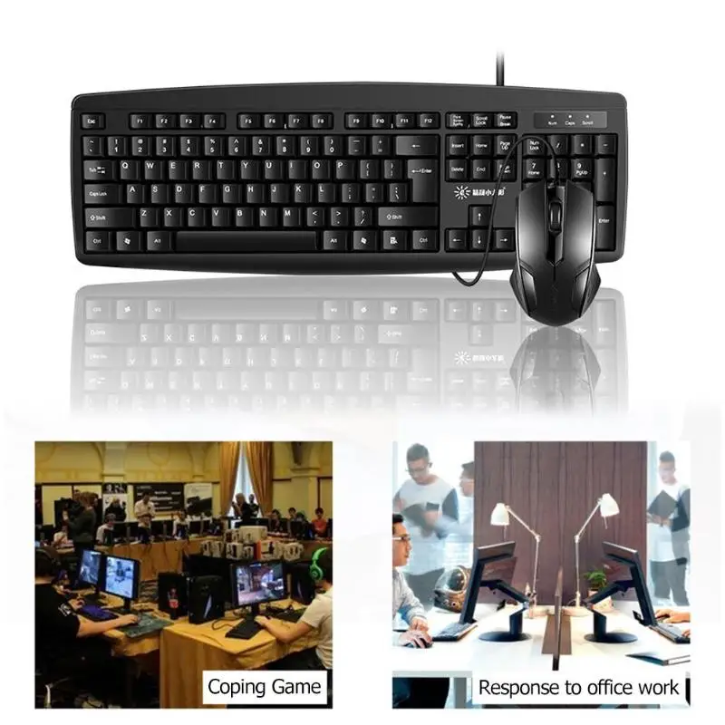 SUNROSE, 1000 dpi, клавиатура и мышь, набор, USB Проводная Игра, офис, для ноутбука, ноутбука, настольного компьютера, ПК, подключи и играй, Новинка