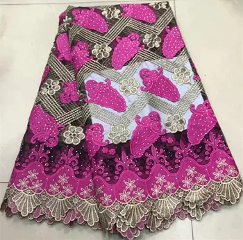 

5yards embroidered african cord lace fabrics french lace fabric with stone african lace fabric nigerian lace fabrics ZQ-A101