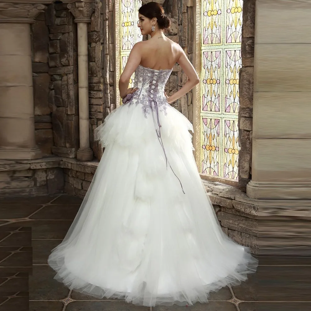 Свадебное платье 2018 SoDigne высокое качество Милая Кружева Аппликация Vestido De Noiva Узелок линии из бисера Цветы свадебное платье