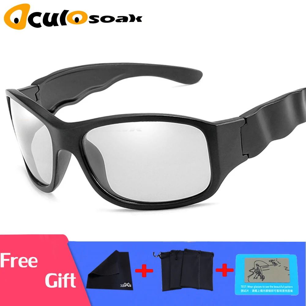 Brand Design Photochromic Polarized Sunglasses Men Women Chameleon Discoloration Sun Glasses Square Driving Gafas Ciclismo D076