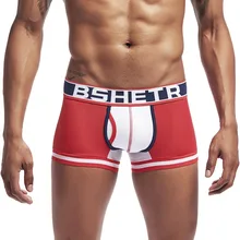 BSHETR Фирменное Нижнее белье Боксер Для мужчин Обувь с дышащей сеткой Для мужчин боксеры мужские трусы сексуальные подарок Мужские шорты для трусы мужские боксеры хлопок