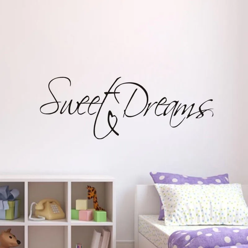

Sweet Dreams Wall Stickers Bedroom Decoration diy Quotes Mural Arts Decals For Kids Room Bedroom Decor XX074