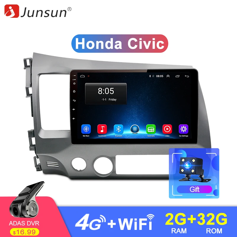 

Junsun V1 2G+32G Android 9.0 DSP Car Radio Multimedia Video Player For Honda Civic 2006-2011 Navigation GPS No 2din 2 din dvd