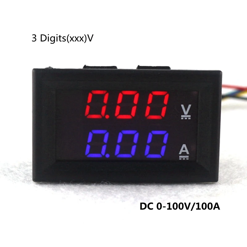 Aliexpress Com Buy Car Voltmeter Red Blue Led Dc 0 100v