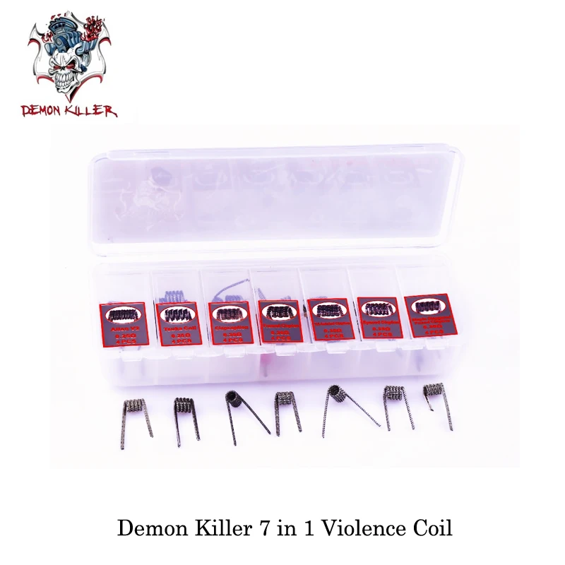 (28pcs/lot) elektronik sigara Vape Demon Killer 7 in 1 Violence Coil For RTA RDA RDTA Tank Atomier vaporizer Base rebuild