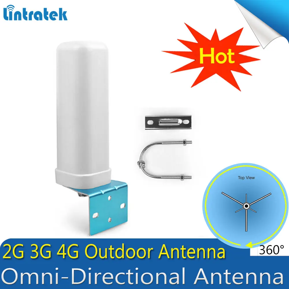 Lintratek 4g наружная антенна 800 2500 мгц Onmi внешняя цилиндрическая с N женской для 2G 3G